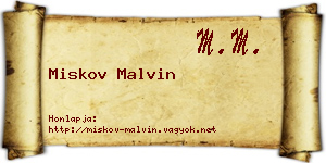Miskov Malvin névjegykártya